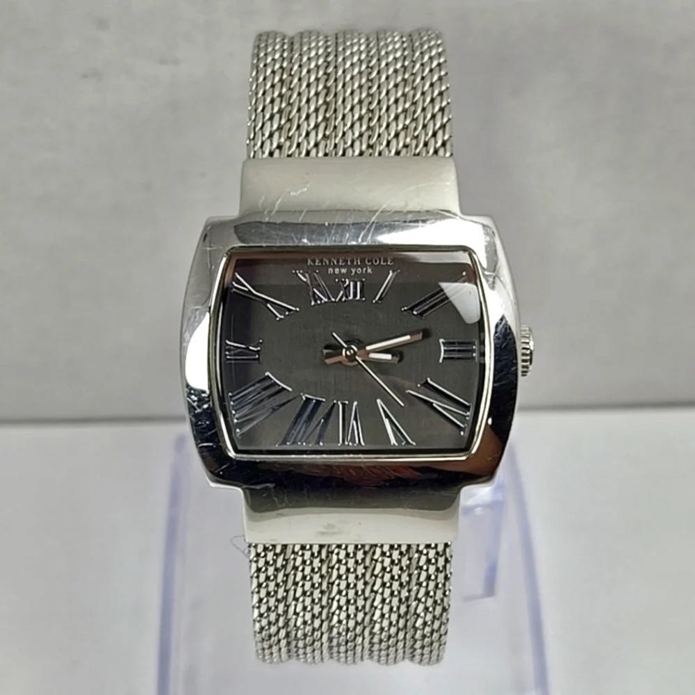 Womens Kenneth Cole New York Watch Silver Tone Stainless Mesh Band New Battery